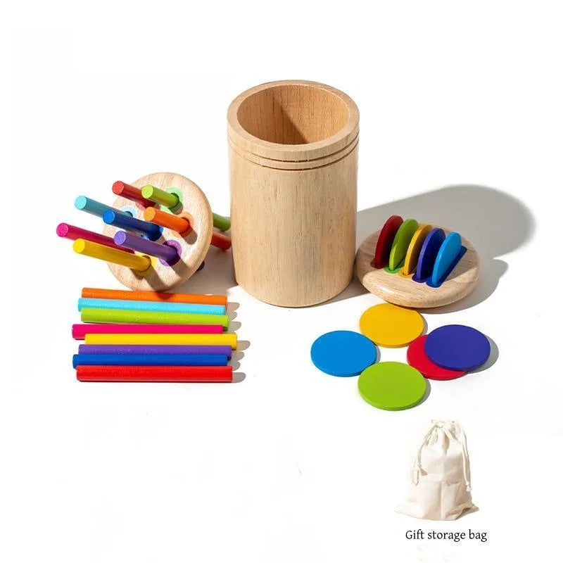Montessori ColourMinds: Juego de rompecabezas sensorial y de clasificación de madera