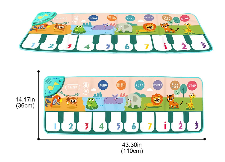 Jungle Jams: tapete de piano con sonidos de animales o instrumentos musicales para niños