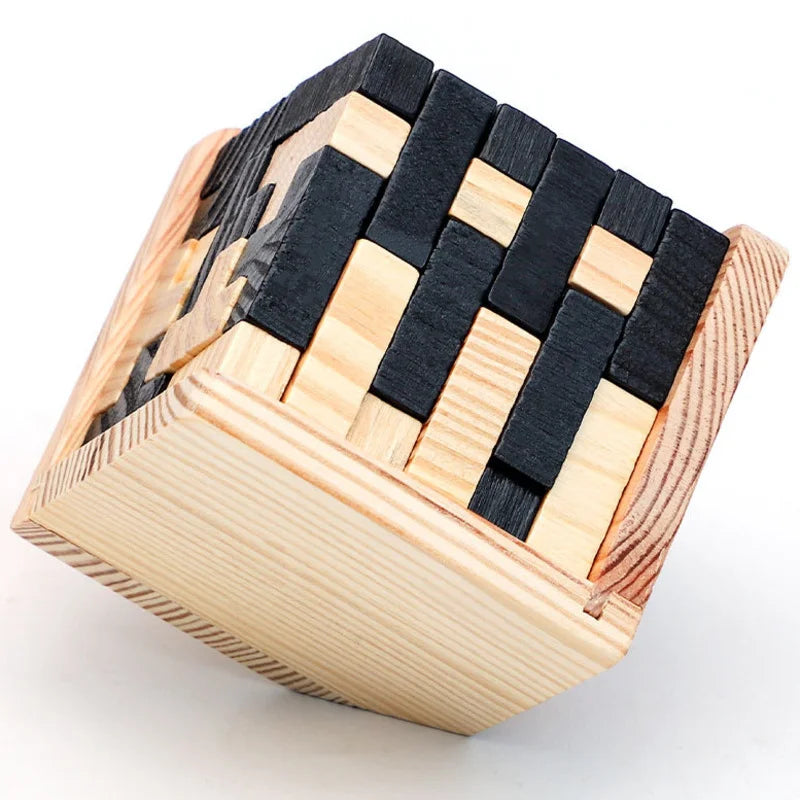 Cubo lógico Luban: rompecabezas de madera 3D para mentes jóvenes y brillantes