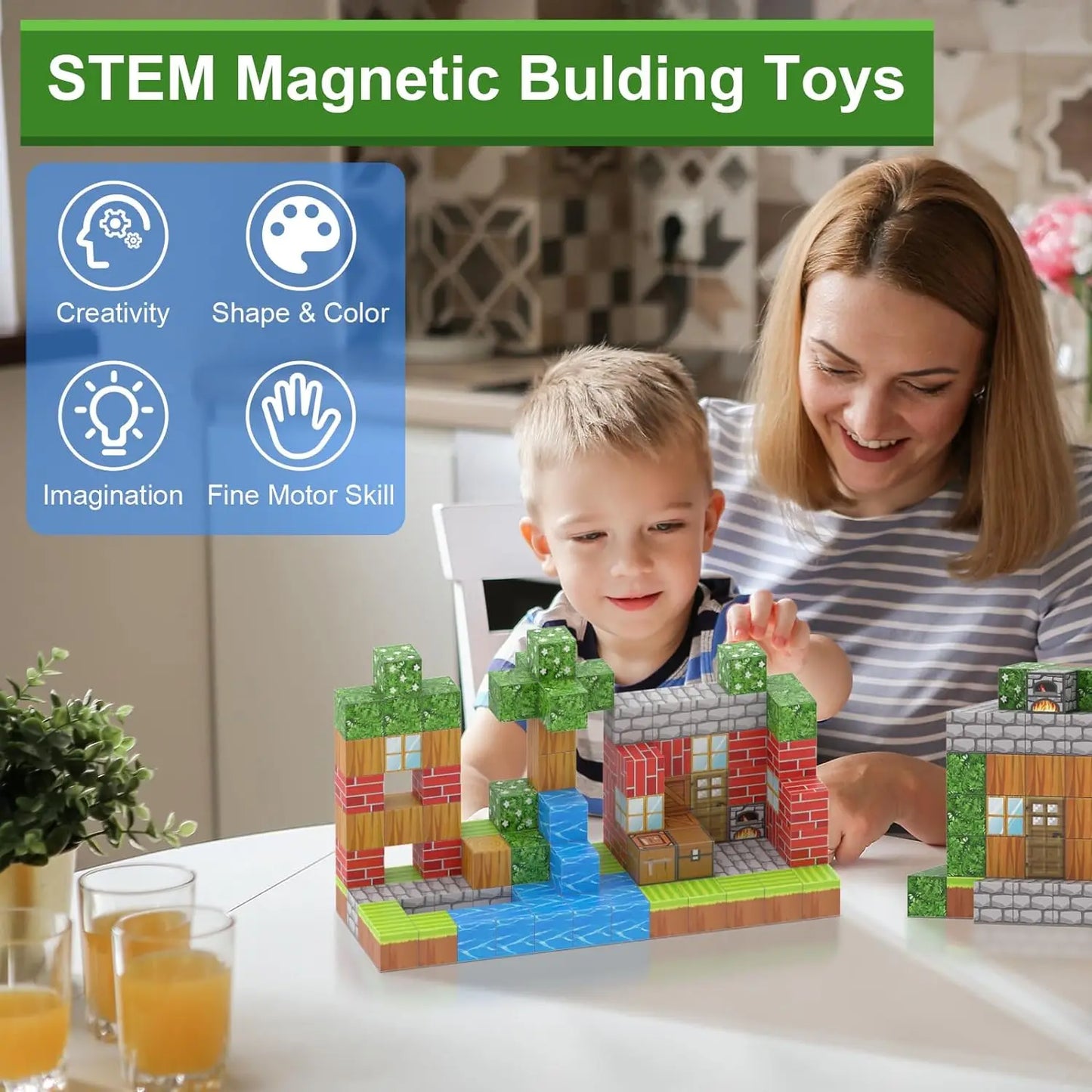 Magnetopia: Mini set de construcción de mundos STEM