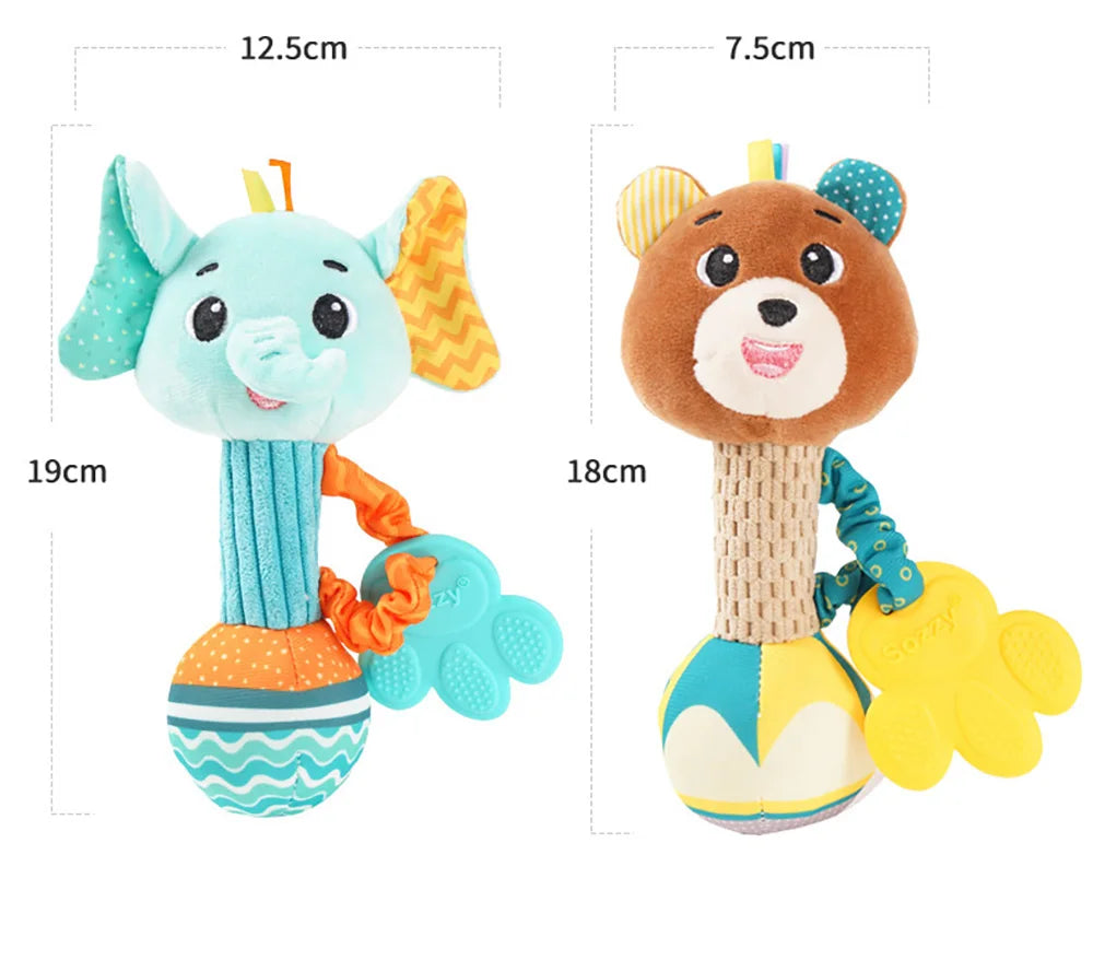 Snuggle Shake: Sonajero sensorial de peluche para bebés