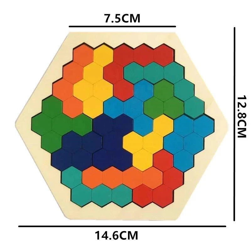 HexaBrain: rompecabezas de madera en 3D para niños