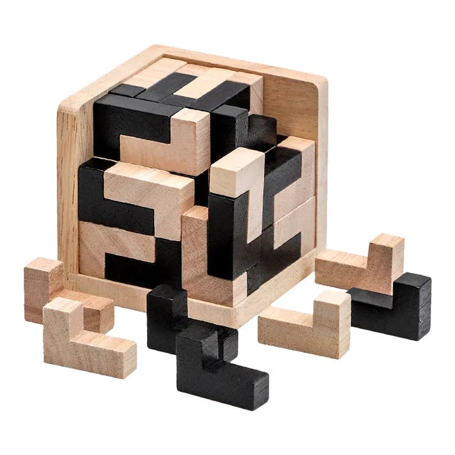 Cubo lógico Luban: rompecabezas de madera 3D para mentes jóvenes y brillantes