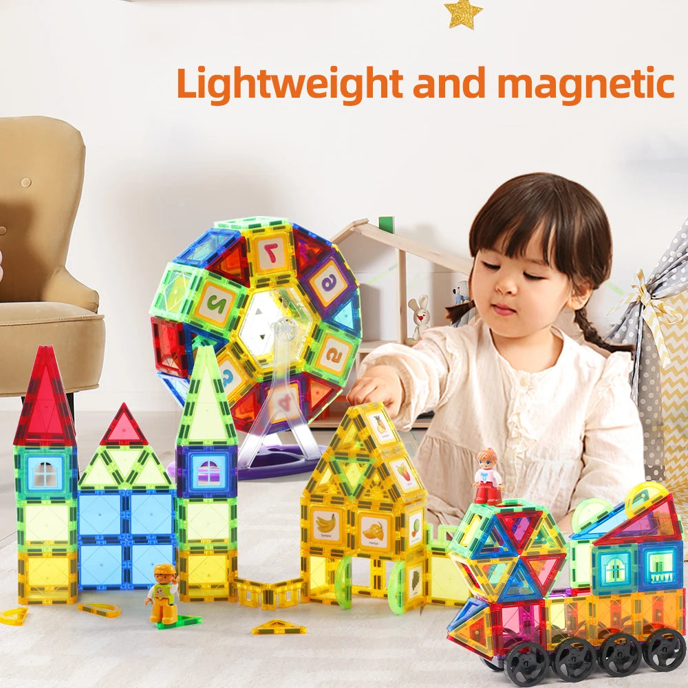 MagnetConstruct: juego de piezas de construcción magnéticas Montessori para un juego creativo