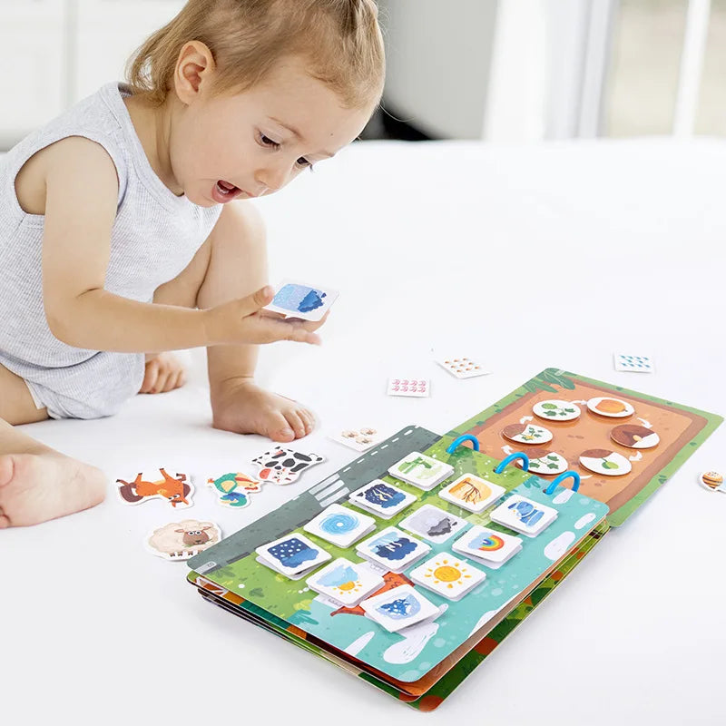 CalmQuest: Libro de pegatinas interactivo Montessori