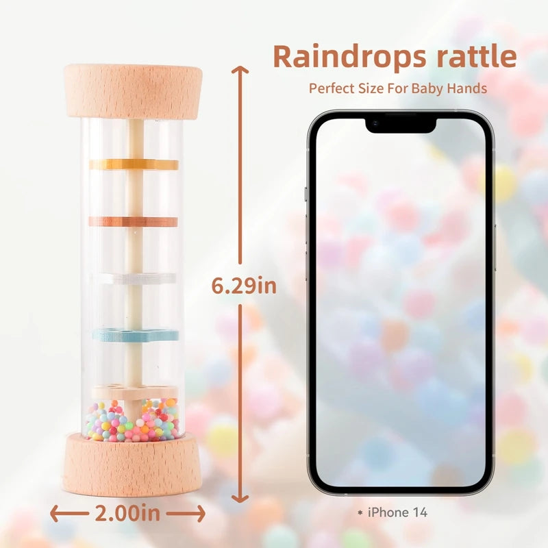 Palo rítmico arcoíris: Sonajero de lluvia Montessori para el descubrimiento sensorial