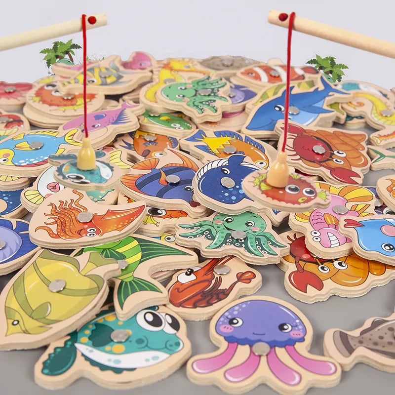 Aventura magnética en el océano: juguetes de pesca Montessori para niños