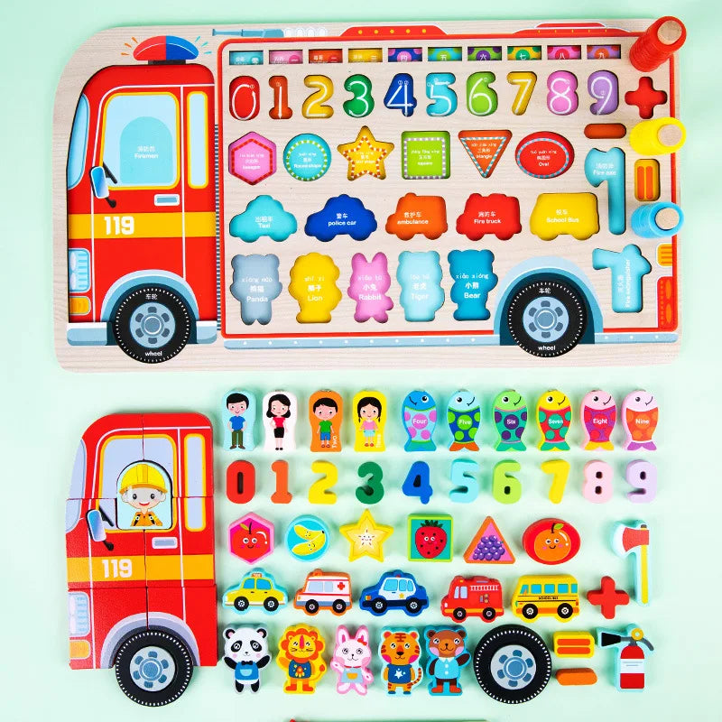 Flota de bomberos: tablero maestro Montessori - Matemáticas para el aprendizaje temprano