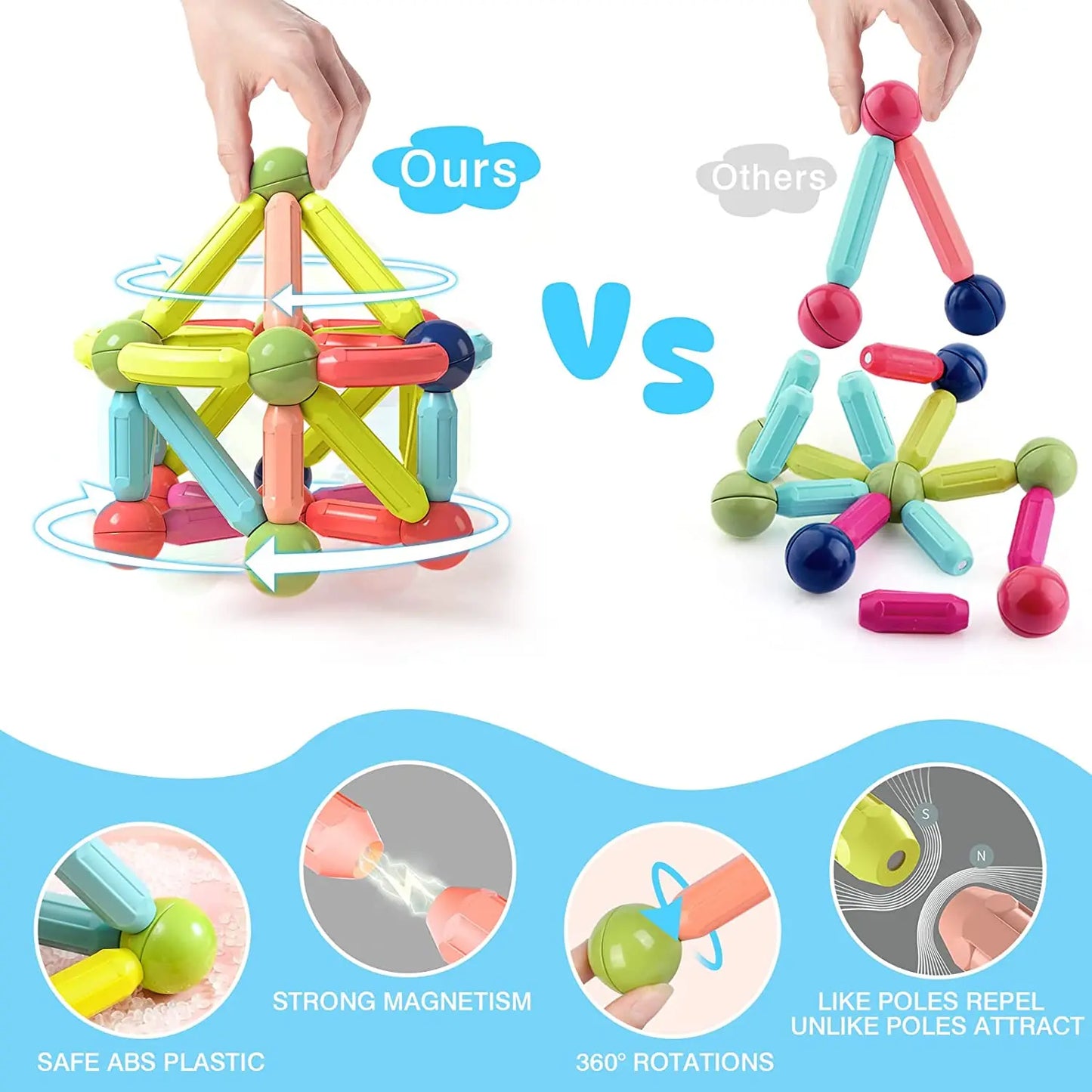 Montessori MagnoConstruct: Magnetic Building Set for Kids