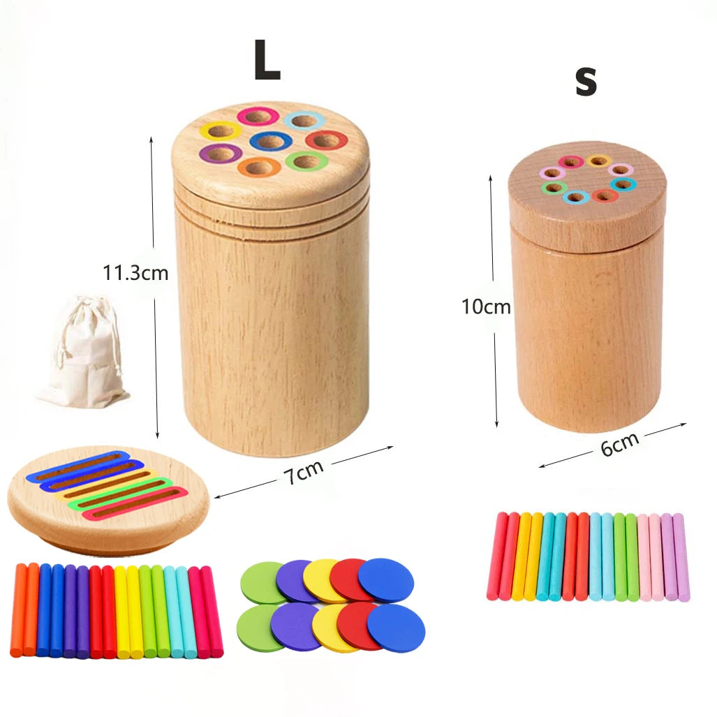 Montessori ColourMinds: Juego de rompecabezas sensorial y de clasificación de madera