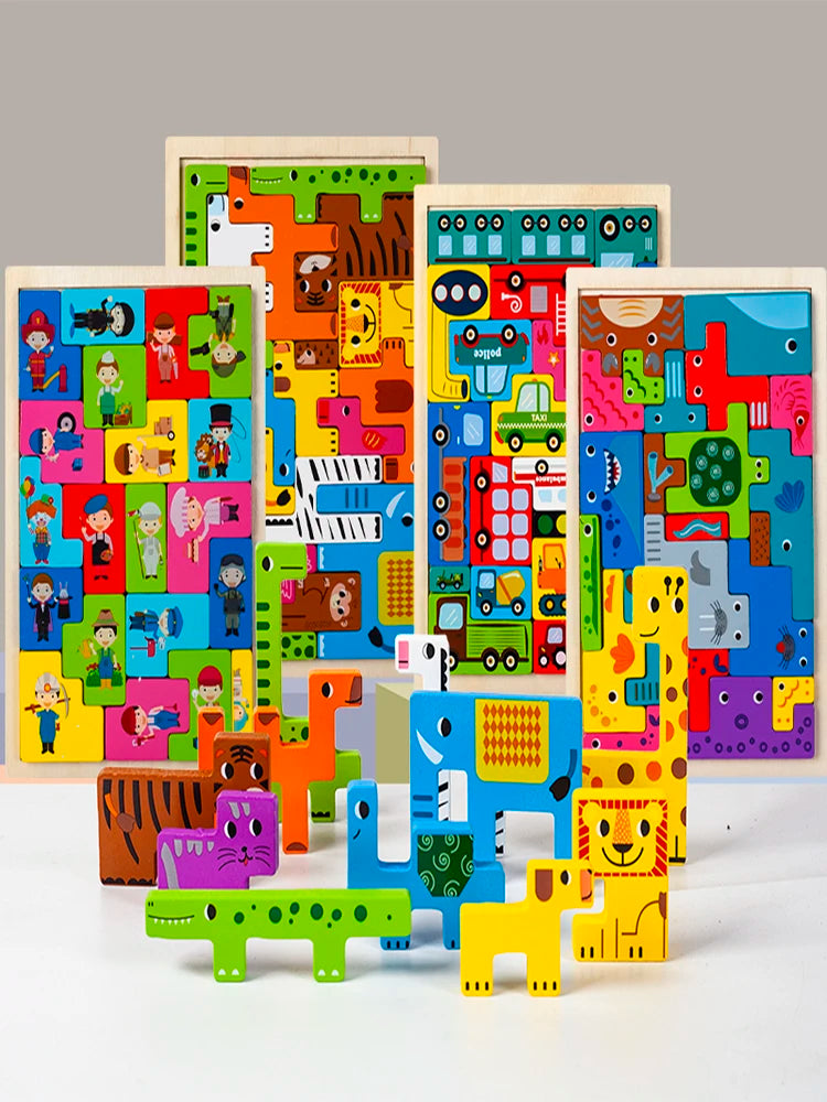 Montessori Critter Commute: temas de aventuras en madera para niños