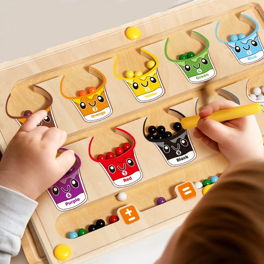 Montessori DuoPlay: Aventura en laberinto magnético y tablero de dibujo