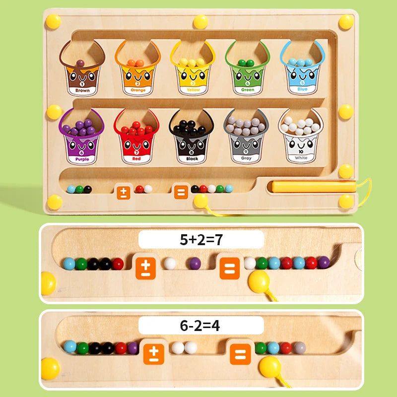 Montessori DuoPlay: Aventura en laberinto magnético y tablero de dibujo
