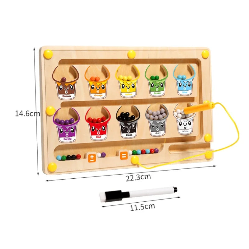 Montessori DuoPlay: Aventura en laberinto magnético y tablero de dibujo