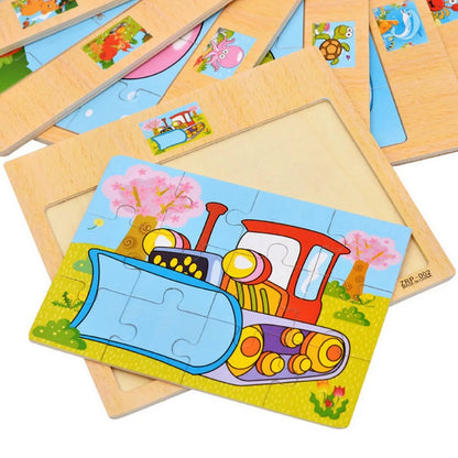 Tiny Thinkers: Cartoon Wooden Puzzle Set