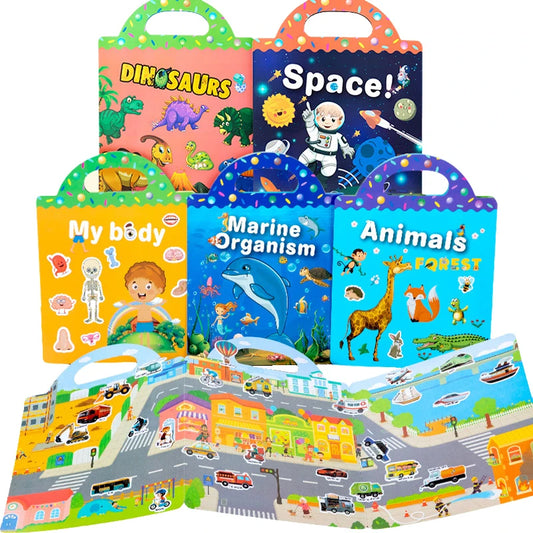 StickerStory: Libro de pegatinas reutilizables para niños