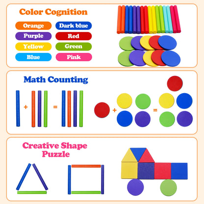 Montessori ColourMinds: Juego de rompecabezas sensorial y de clasificación de madera
