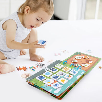 CalmQuest: Libro de pegatinas interactivo Montessori