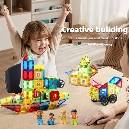 MagnetConstruct: juego de piezas de construcción magnéticas Montessori para un juego creativo 