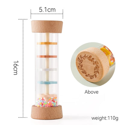 Palo rítmico arcoíris: Sonajero de lluvia Montessori para el descubrimiento sensorial 
