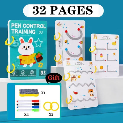 Cuaderno MagicFlow: Diversión de trazado reutilizable para mentes Montessori